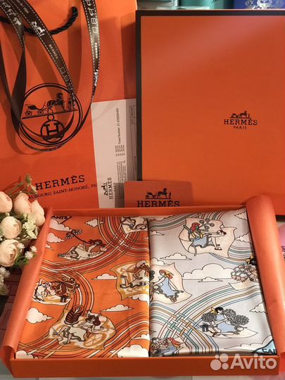 Шёлковый платок hermes (2 шт)