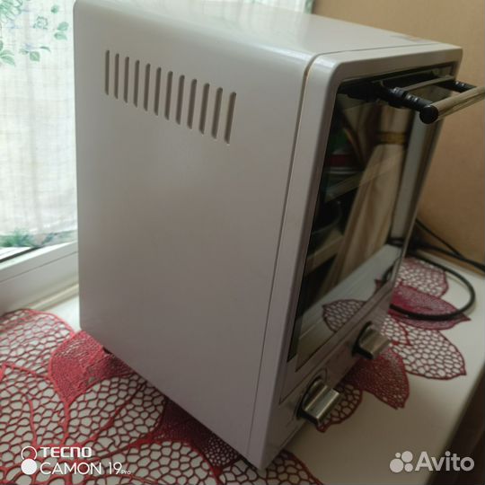 Электрическая мини-духовка-ростер, белая