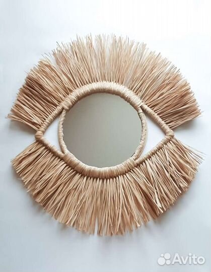 Зеркало в раме из рафии Mirada (взгляд)