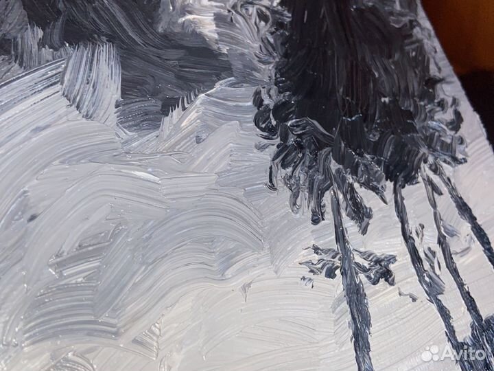 Картина маслом на холсте, пейзаж перед бурей