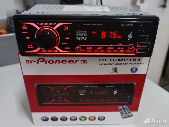 Магнитола 1 din Pioneer.ok MP164, USB/Bluetooth