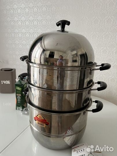 Мантоварка-пароварка большая 34 см диаметр