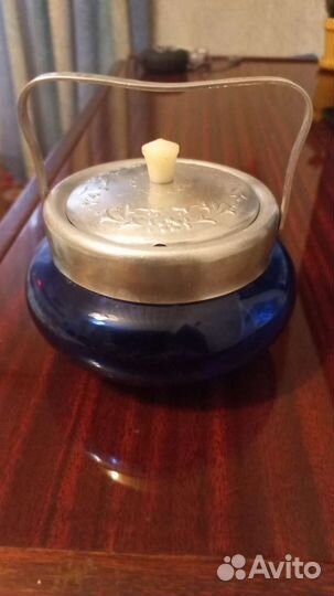 Сахарница цветное стекло СССР