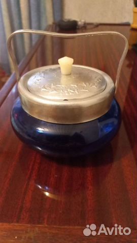 Сахарница цветное стекло СССР