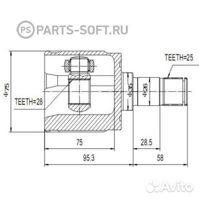 Шрус внутренний Honda Civic viii