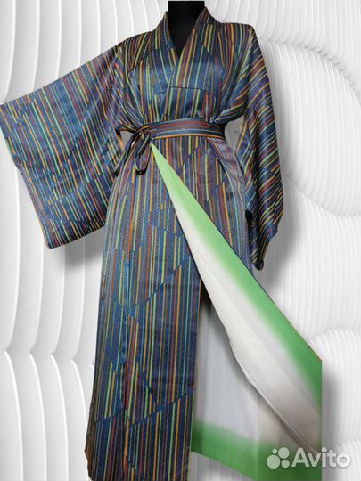Кимоно шелковое костюм Upcycle винтаж Япония