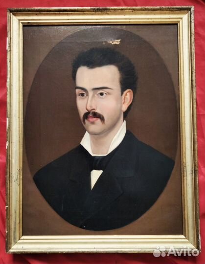 Мужские портреты 1820-1920 Холст масло подпись