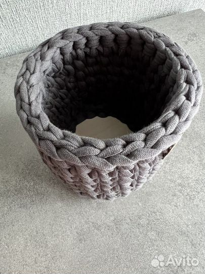 Корзина из трикотажной пряжи