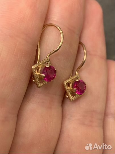 Серьги золотые 583 пробы СССР