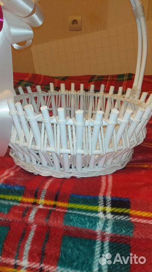 Корзина плетеная большая белая