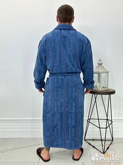 Мужской махровый халат велюр/хлопок