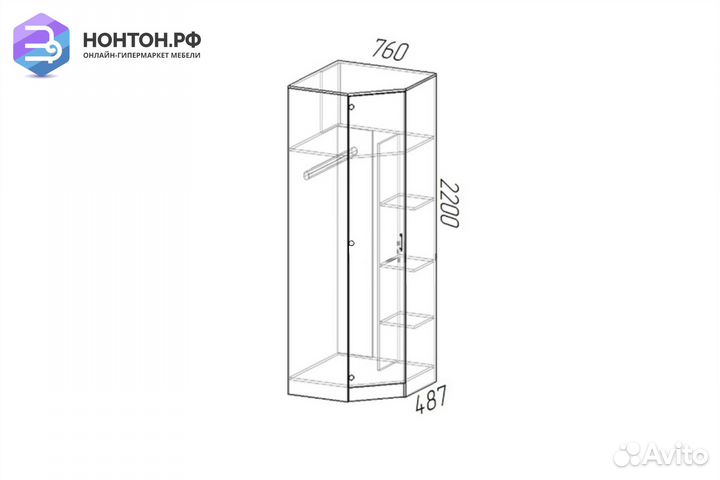Шкаф угловой Эра белый гладкий