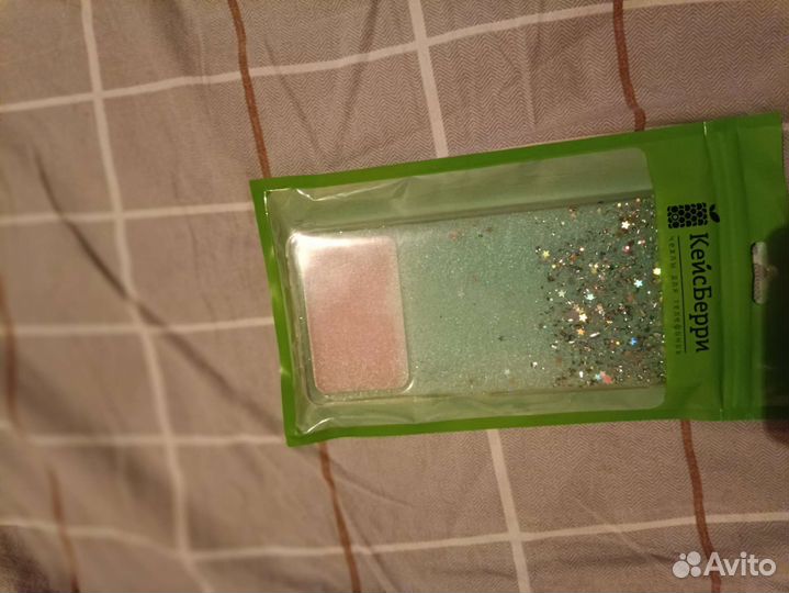 Чехол на Poco X4 Pro 5G бирюзовый с блестками