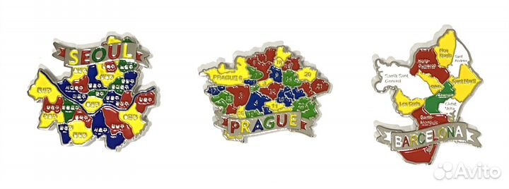 Сувенирные магниты на холодильник (металл)