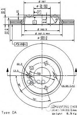 Диск тормозной VW multivan/transporter 03- задн