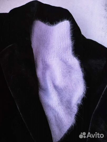 Шапка снуд варежки из пуха норки