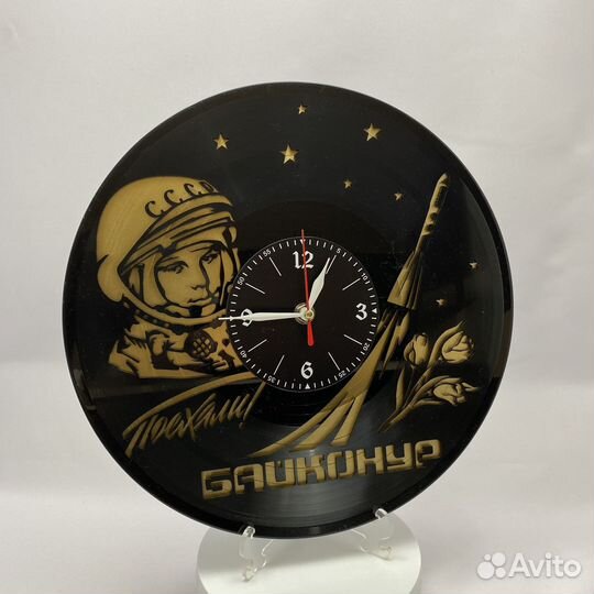 Юрий Гагарин, золото №1 часы из винила