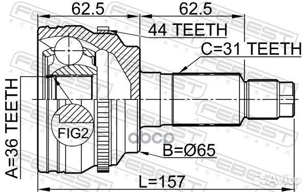 ШРУС mazda 6 wagon GY 02- наруж. 0510CX7A44 Febest