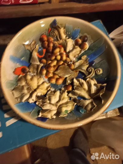 Тарелка на стену виноград