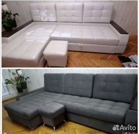 Перетяжка и ремонт мягкой мебели, новая мебель