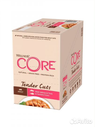 Влажный корм core tender cuts для кошек, из лосося
