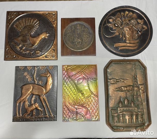 Чеканка СССР панно литье медь