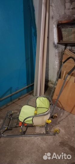 Санки-салазки Ника с колесом