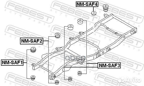 Подушка рамы (nissan patrol safari Y61 1997-200