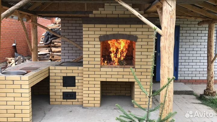 Барбекю, мангалы из кирпича, камин