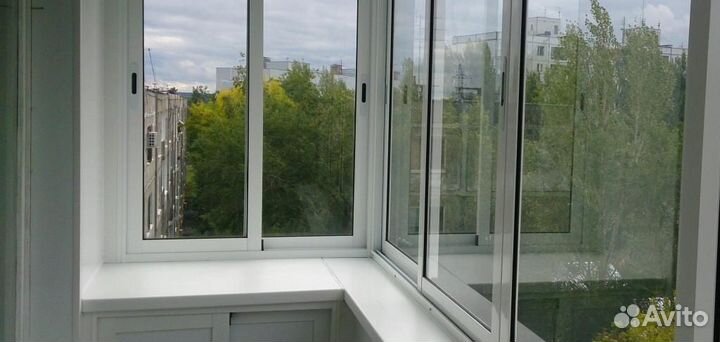 Остекление Г-образного балкона, 3800х1500 мм