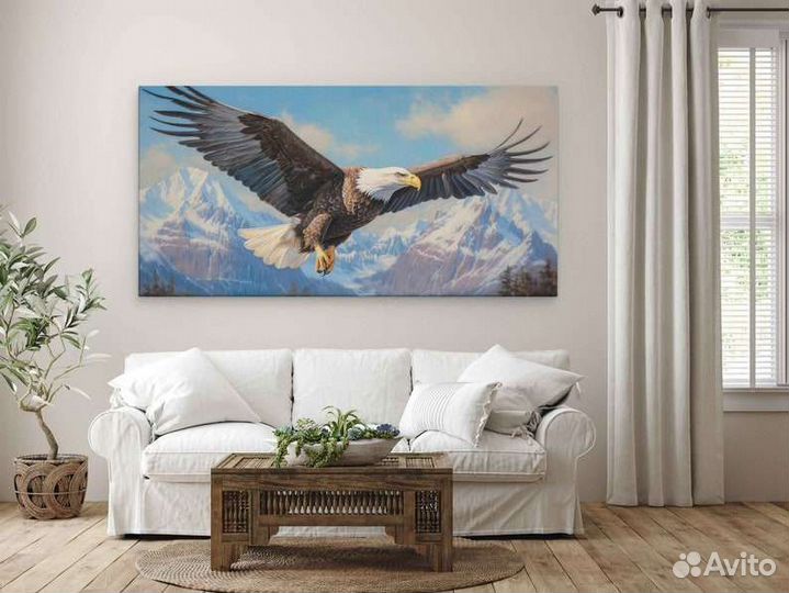 Современная картина маслом Летящий орел
