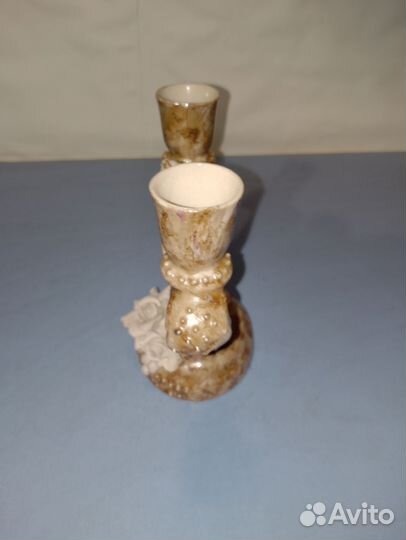Подсвечник керамический на две свечи винтаж