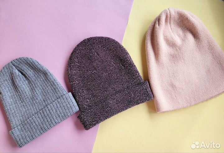 Шапка женская вязаная бини