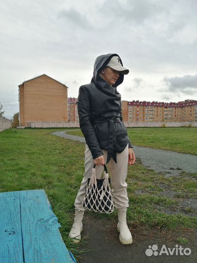 Сумка авоська в стиле prada в размере mini