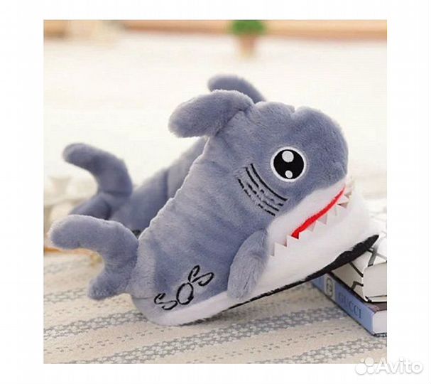 Тапочки FunFur Акула Серый