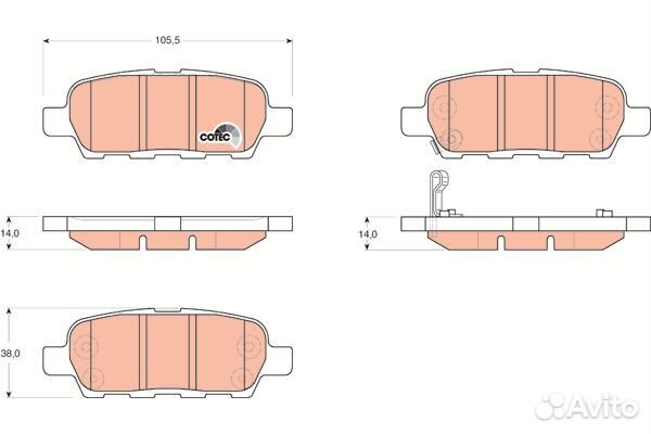 Колодки зад.nissan X-trail, qashqai, tiida/ infini