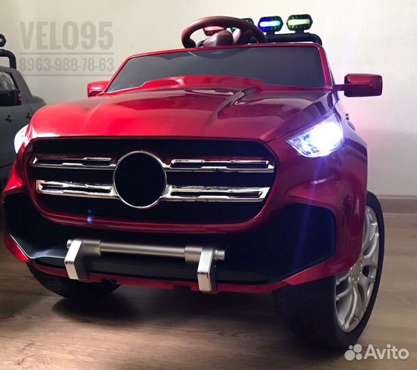 Электромобиль Мерседес Пикап бордовый
