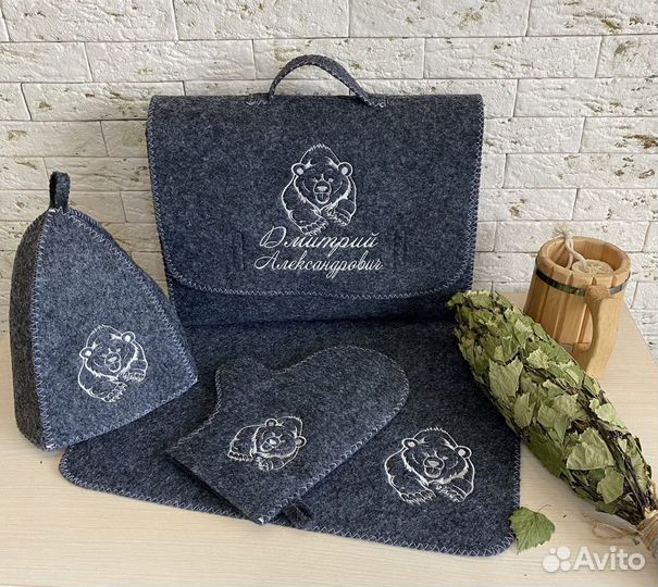 Наборы для бани и сауны с вышивкой