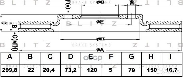 BS0430 диск тормозной передий BMW 1/3/4 ALL 12