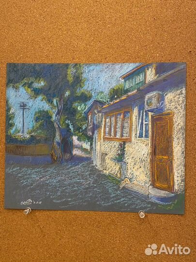 Картина пастелью. Крымский дворик