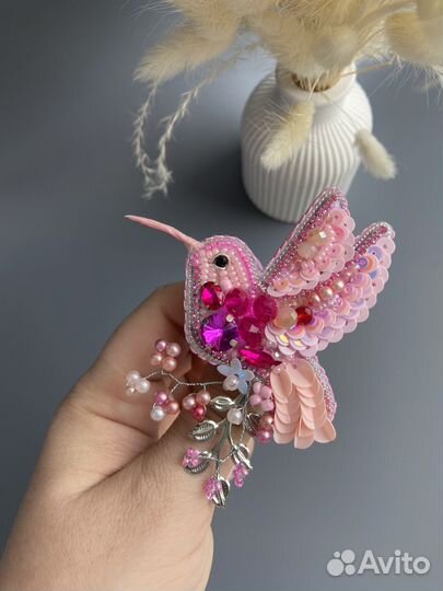 Брошь птички ручной работы