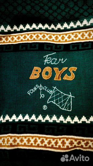 Винтажный свитер Boys Team оригинал 90-е зелёнка
