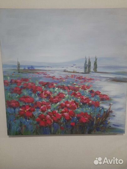 Картина маслом на холсте пейзаж 80х80