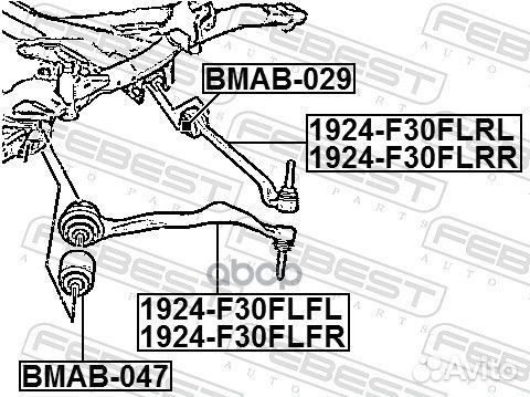 Bmab047 сайлентблок рычага перед. BMW F20/F21