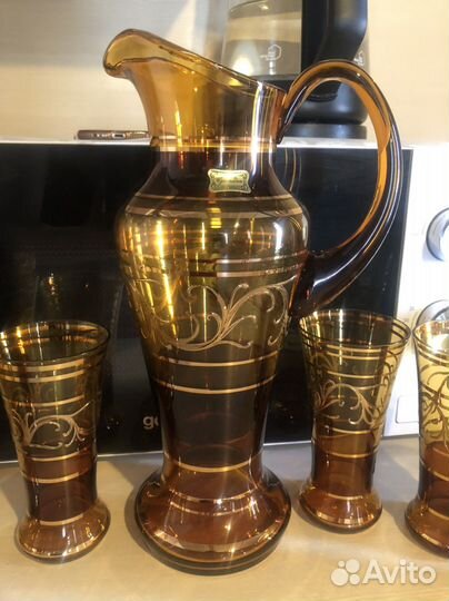 Чешский Кувшин и 6 стаканов Egermann(новый)