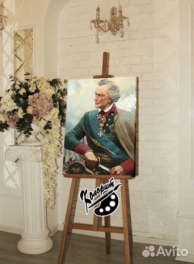 Портрет на холсте 50х70см полководец Суворова А. В