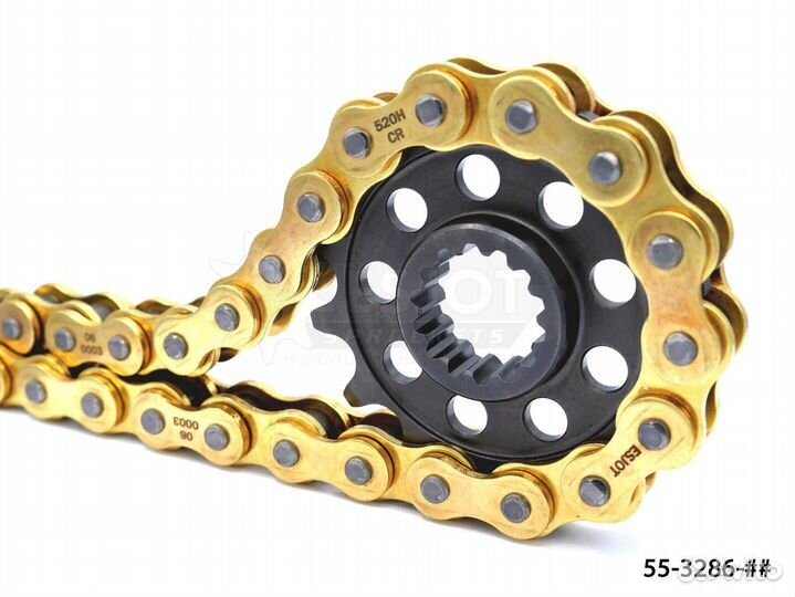 Цепь для мотоцикла esjot 520 HCR 116 звеньев золот