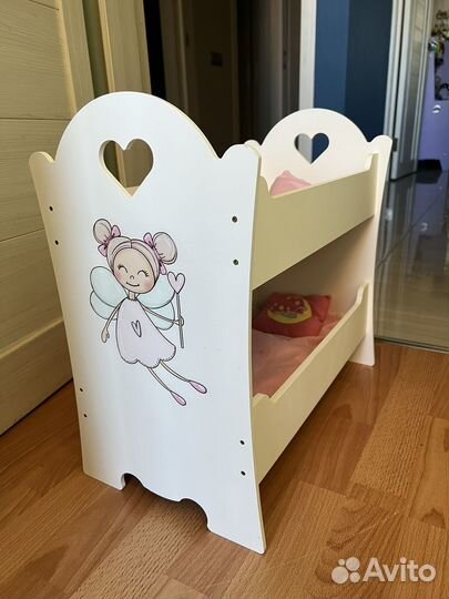 Кроватка для кукол двухъярусная