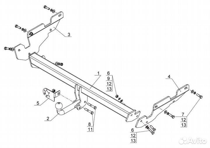 Фаркоп тсу Mazda сх-5 2012-2017 2017