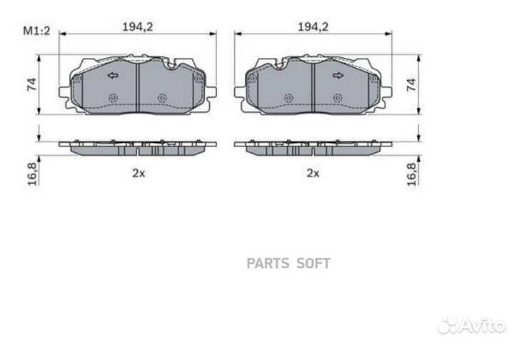 Bosch 0986424429 дисковые колодки передние